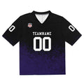 Camiseta de fútbol personalizada con nombre y número del equipo bordados-color negro y morado