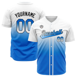 Camisetas de béisbol personalizadas con degradado nombre número y logotipo