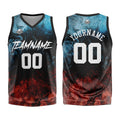 Uniforme de baloncesto personalizado de Water and Fire con tu logotipo-nombre y número impresos