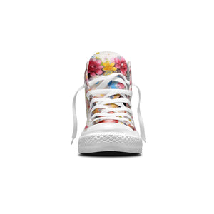Whimsical Piggies: Zapatillas unisex de media caña de lona: Adéntrate en un mundo mágico con divertidos estampados de cerditos para hombre y mujer