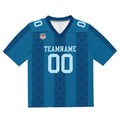 Camiseta de fútbol personalizada con nombre y número del equipo impresos y bordados-color azul marino