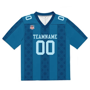Camiseta de fútbol personalizada con nombre y número del equipo impresos y bordados-color azul marino