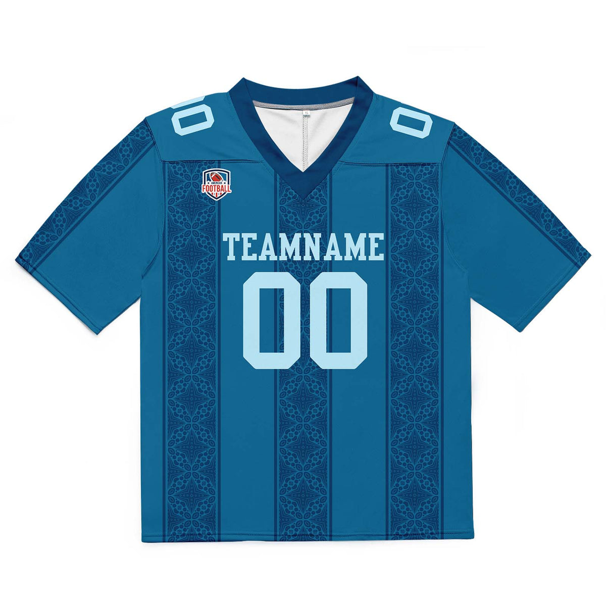 Camiseta de fútbol personalizada con nombre y número del equipo impresos y bordados-color azul marino