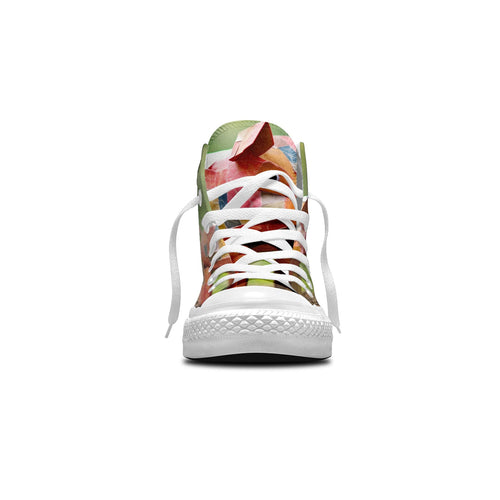 Abstract Oinks: Sumérgete en un mundo de arte con zapatillas de lona de media caña para hombre y mujer con estampados de cerdos que transforman cada paso en una expresión abstracta de belleza porcina