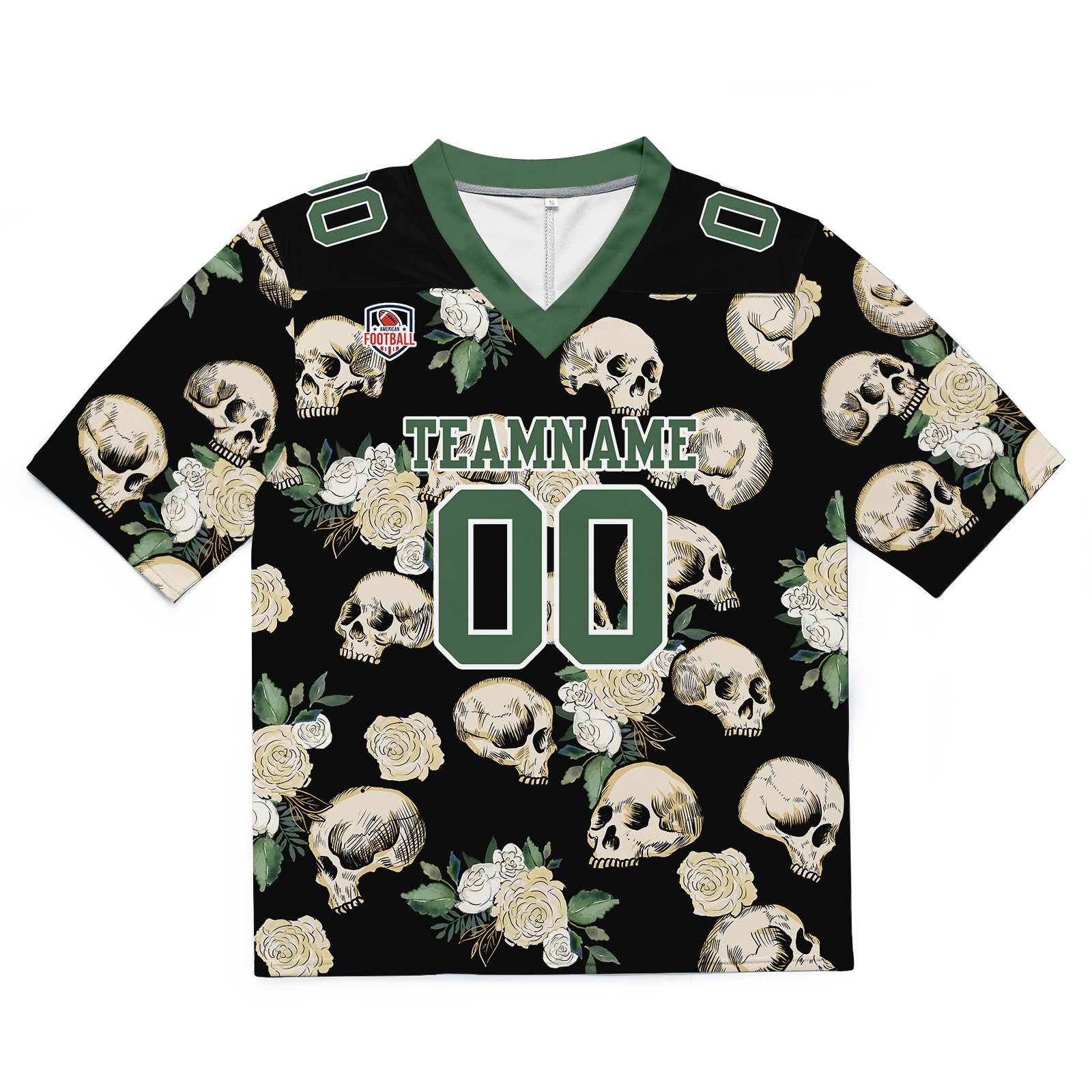 Camiseta de fútbol personalizada con nombre y número del equipo bordados y estampados (Crawl-Green)