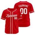 Camiseta de béisbol personalizada con diseño bordado & estilo hip hop & color rojo y blanco