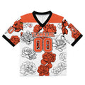 Camiseta de fútbol personalizada con nombre y número del equipo impresos y bordados-color naranja