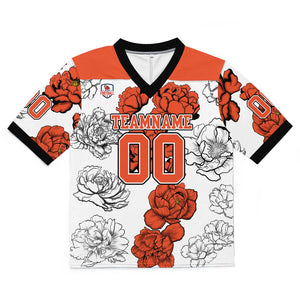 Camiseta de fútbol personalizada con nombre y número del equipo impresos y bordados-color naranja