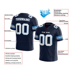 customized authentic football jersey red navy-white mesh