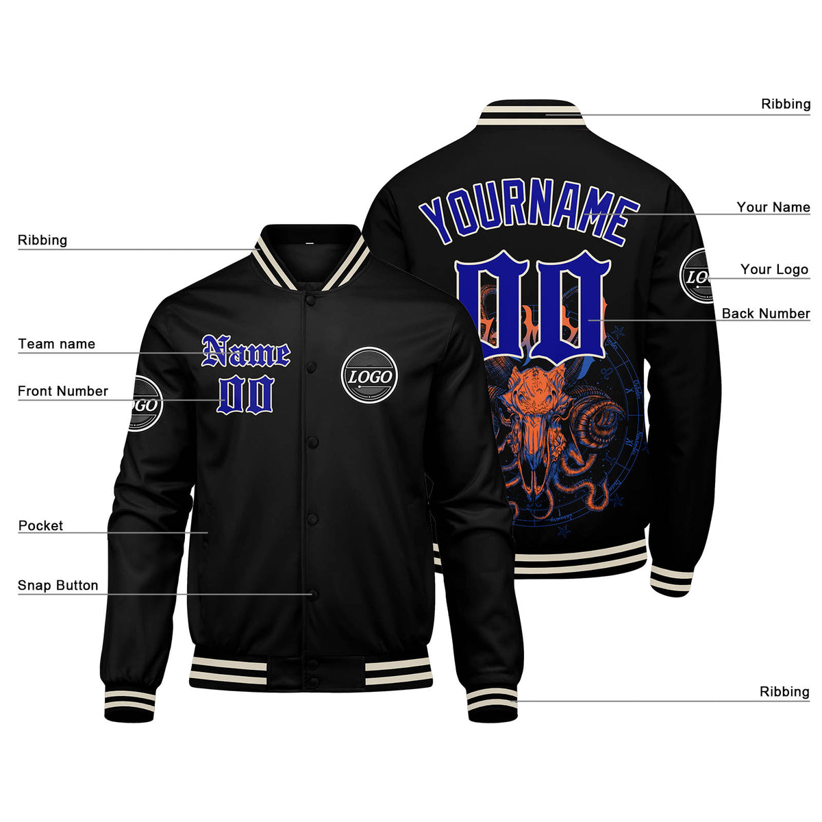 Chaqueta universitaria personalizada estilo Letterman para hombres-mujeres y jóvenes-color azul marino