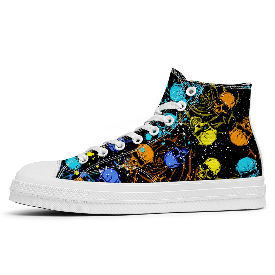 Resalta tu estilo con las zapatillas de lona de caña media Skeleton para hombre y mujer