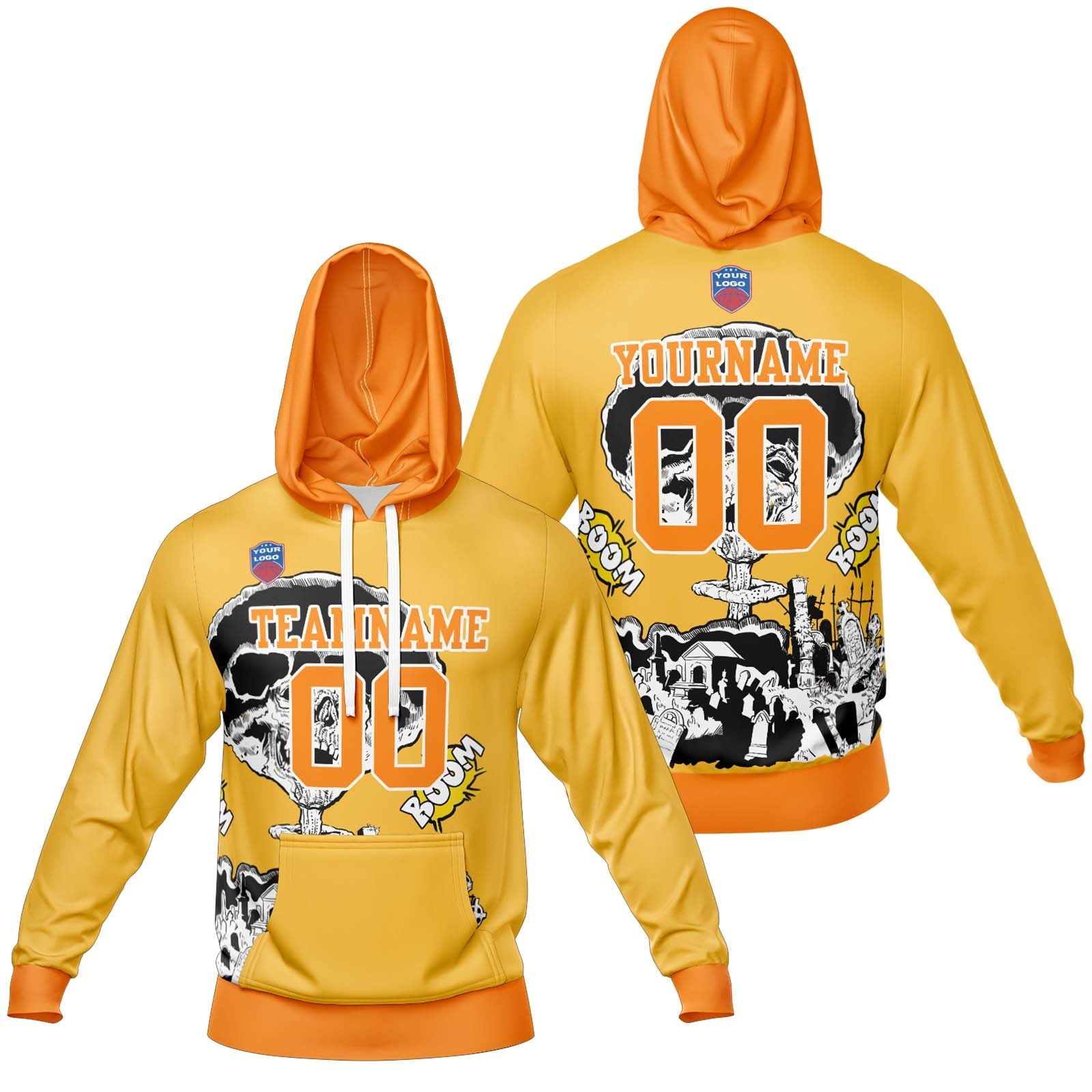 Sudadera con capucha degradada personalizada para hombre-mujer-niña o niño Imprime tu logotipo-nombre y número