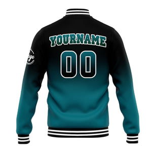 Chaqueta universitaria personalizada estilo Letterman para hombres-mujeres y jóvenes-color negro y verde