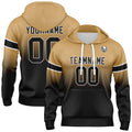 Sudadera con capucha personalizada con degradado para hombre-mujer-niña o niño Estampa tu logotipo-nombre o número en dorado y negro