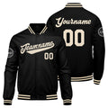Chaqueta universitaria personalizada estilo Letterman para hombres-mujeres y jóvenes-color negro y crema
