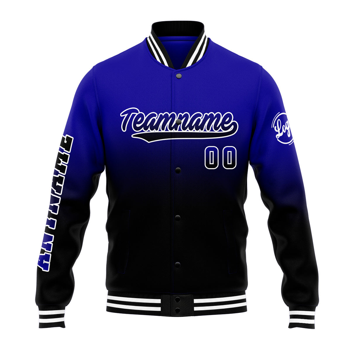 Chaqueta universitaria personalizada estilo Letterman para hombres-mujeres y jóvenes-color azul marino y negro