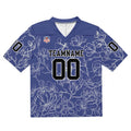 Camiseta de fútbol personalizada con nombre y número del equipo bordados-color gris y morado