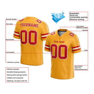 customized authentic football jersey yellow  red- white mesh