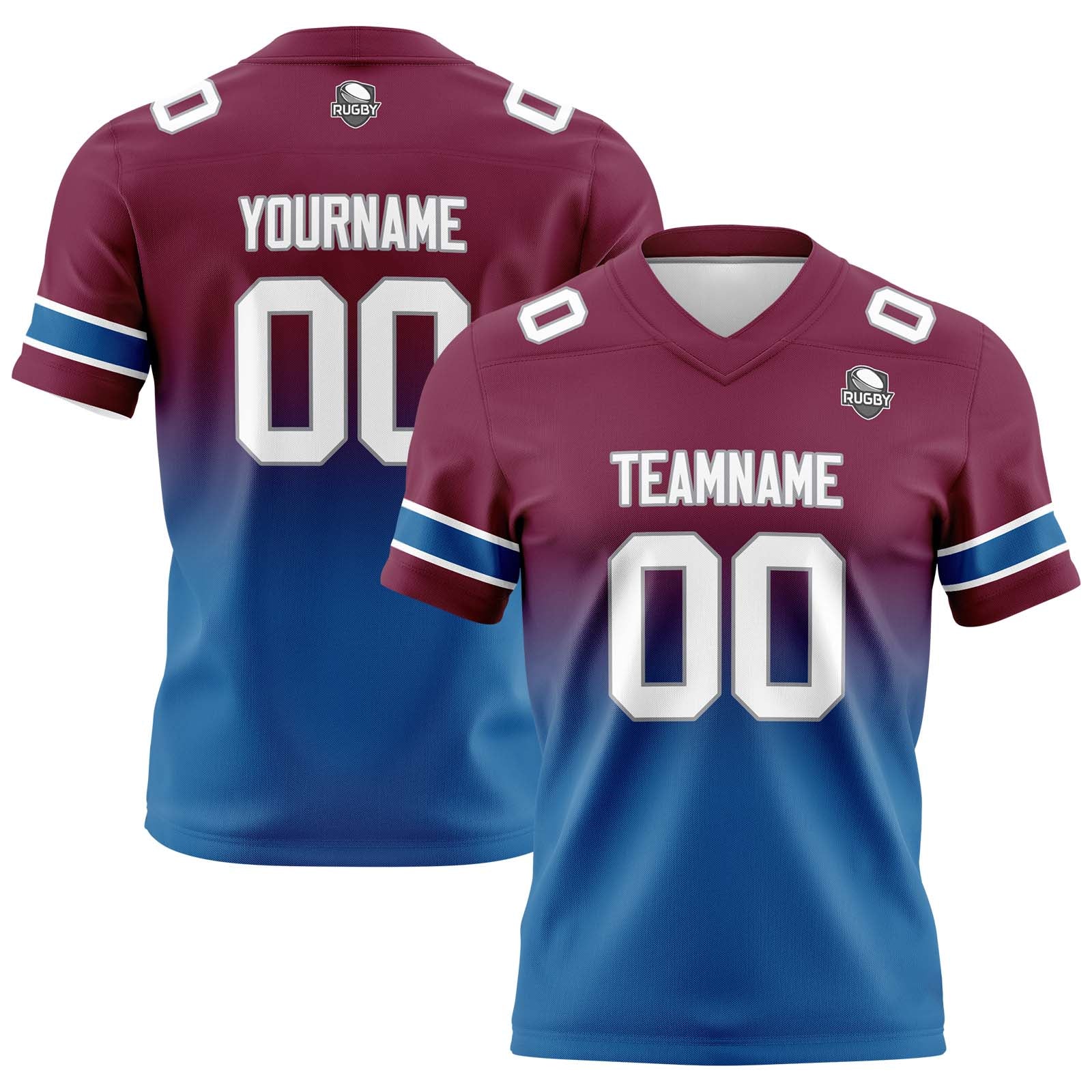 Camisetas de fútbol personalizadas con degradado-nombre-número y logotipo para adultos-niños y equipos