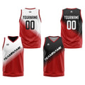 Traje de baloncesto reversible personalizado para adultos y niños-camiseta personalizada en negro y rojo