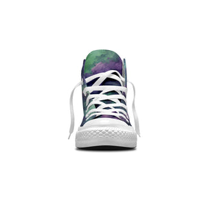 Galactic Allure: Zapatillas de lona de media caña para hombre y mujer -Explora el cosmos con la elegancia del cielo nocturno