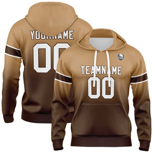 Sudadera con capucha degradada personalizada para hombre-mujer-niña o niño Estampa tu logotipo-nombre o número en color marrón