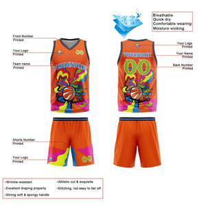 Uniforme de baloncesto naranja personalizado con tu logotipo-nombre y número impresos