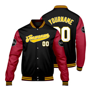 Chaquetas universitarias personalizadas negras y rojas para hombres & mujeres y jóvenes & Chaquetas Letterman personalizadas