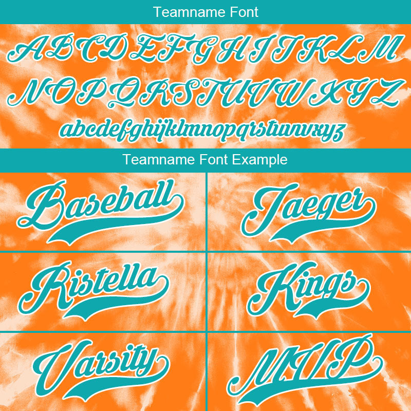 custom full print design authentic orange tie-dyed baseball jersey
