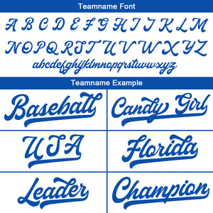 Camiseta de béisbol personalizada con diseño bordado & estilo hip hop & color blanco y azul rey