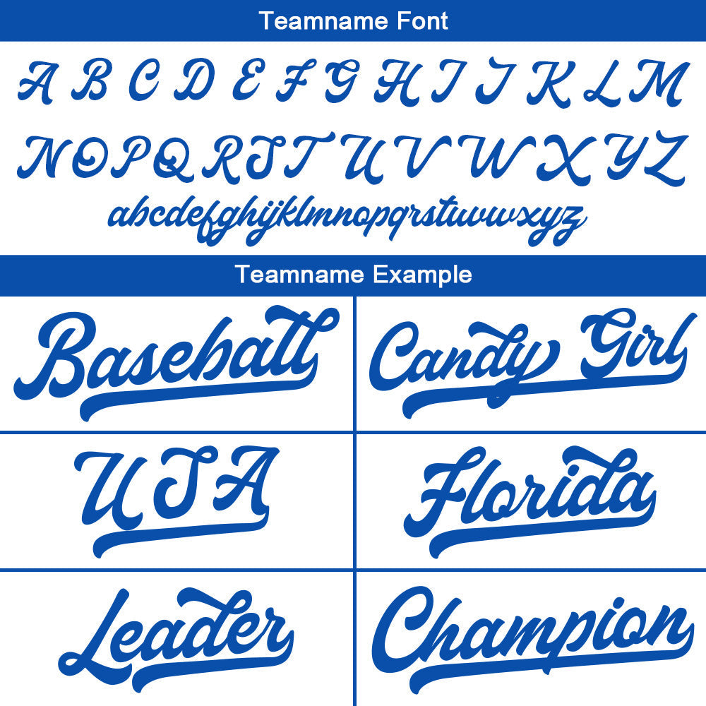 Camiseta de béisbol personalizada con diseño bordado & estilo hip hop & color blanco y azul rey