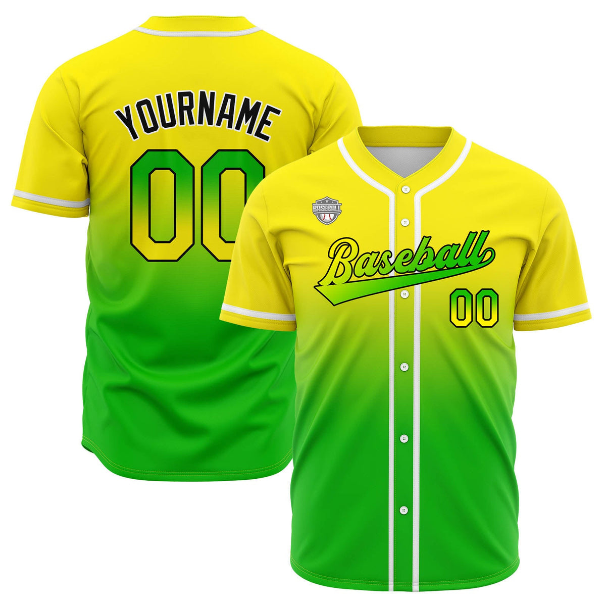 Camisetas de béisbol personalizadas con degradado nombre número y logotipo