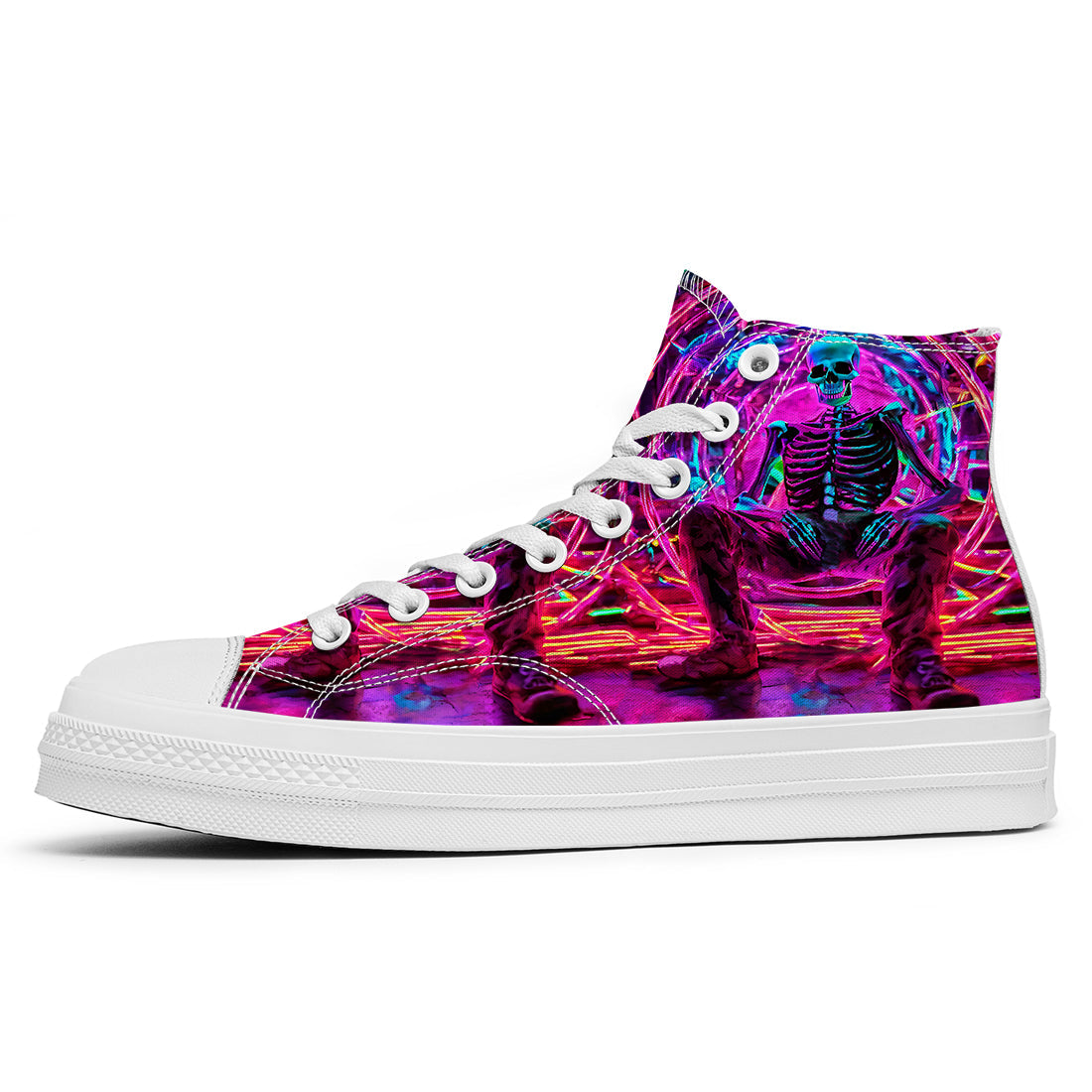 Resalta tu estilo con las zapatillas de lona de caña media Skeleton para hombre y mujer