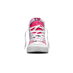 Adorable Oink: Déjese seducir por la ternura con nuestras zapatillas de lona de media caña con divertidos dibujos de cerditos: moda divertida para hombres y mujeres