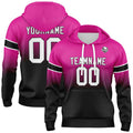 Sudadera con capucha personalizada con degradado para hombre-mujer-niña o niño Estampa tu logotipo-nombre y número en rosa y negro