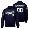 Chaqueta universitaria personalizada estilo Letterman para hombres-mujeres y jóvenes-color azul marino