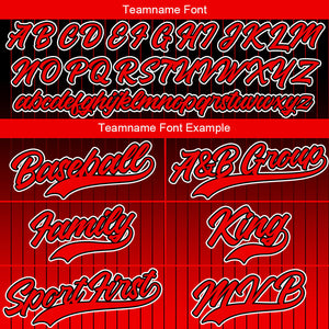 Camiseta de béisbol con dise?o personalizado estampado completo en negro y rojo