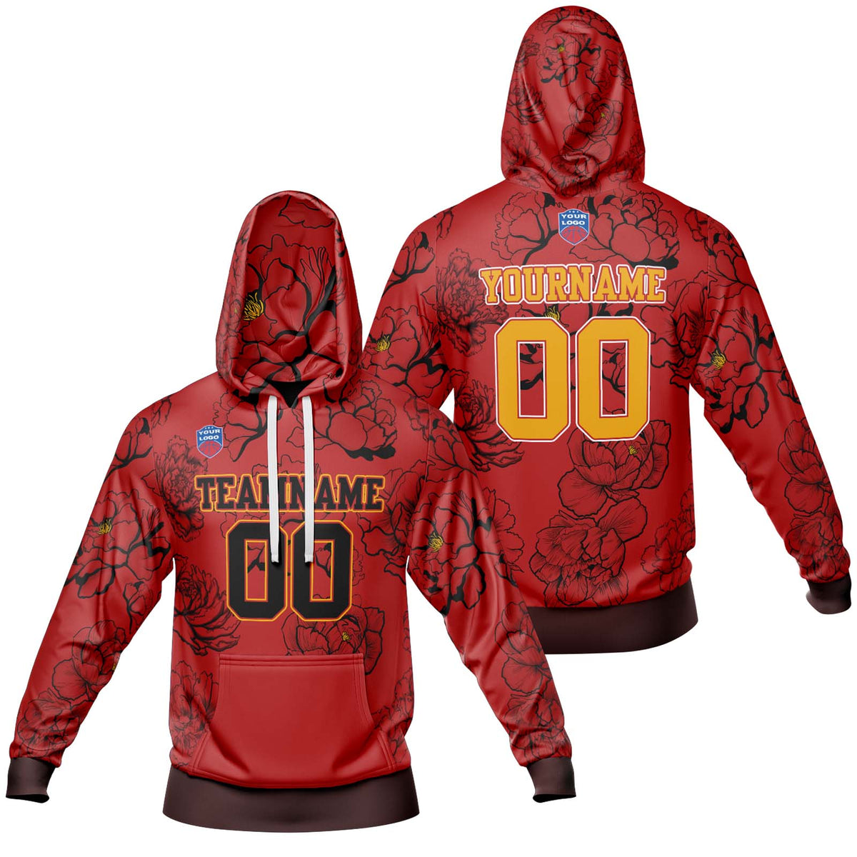 Sudadera con capucha degradada personalizada para hombre-mujer-niña o niño Imprime tu logotipo-nombre y número