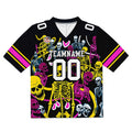 Camiseta de fútbol personalizada con nombre y número del equipo bordados e impresos (Esqueleto Amarillo)