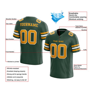 custom authentic football jersey white midnight green-gold mesh