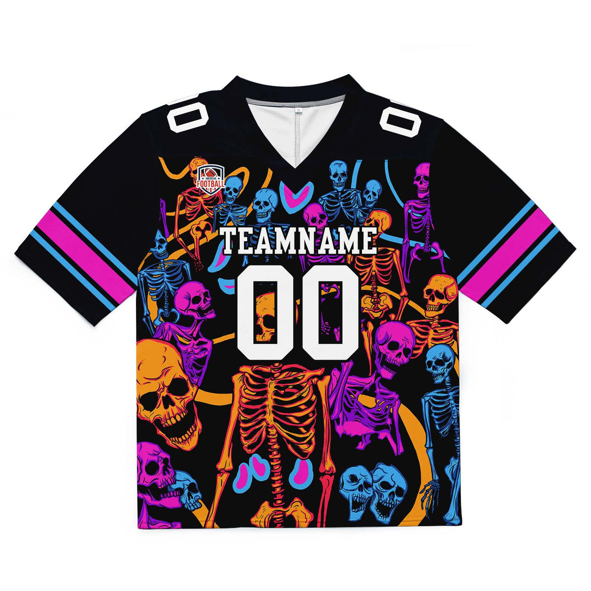 Camiseta de fútbol personalizada con nombre y número del equipo bordados y estampados -Naranja