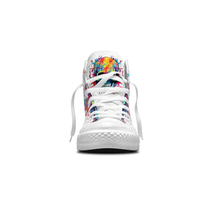 Pencil Perfection: Eleva tu estilo con estas zapatillas de lona de caña alta -Moda unisex con estampados de calaveras en una cautivadora gama de colores y detalles inspirados en lápices