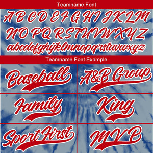 Camiseta de béisbol con dise?o personalizado estampado a todo color color gris y azul con efecto tie-dye