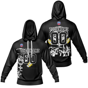 Sudadera con capucha degradada personalizada para hombre-mujer-niña o niño Imprime tu logotipo-nombre y número