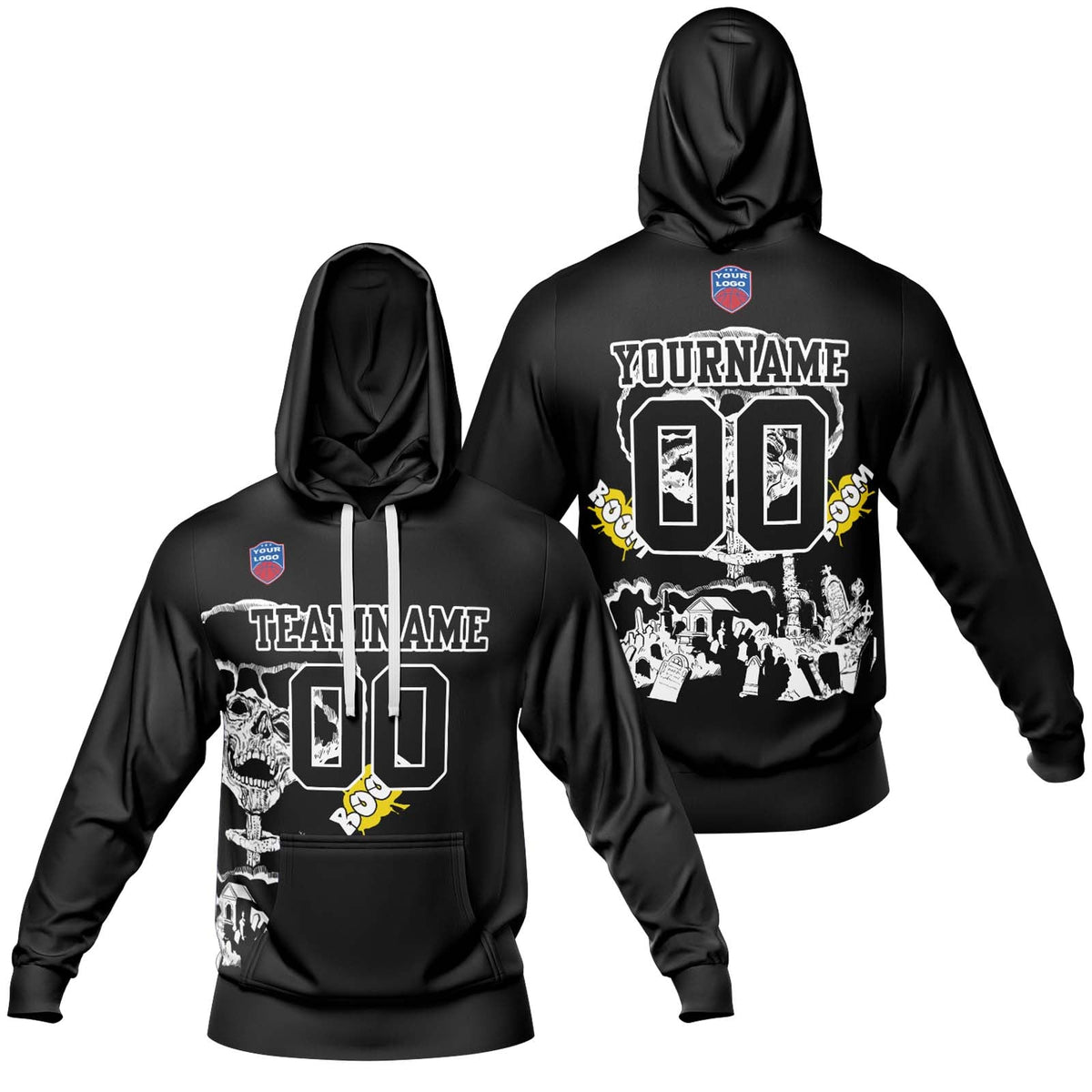 Sudadera con capucha degradada personalizada para hombre-mujer-niña o niño Imprime tu logotipo-nombre y número