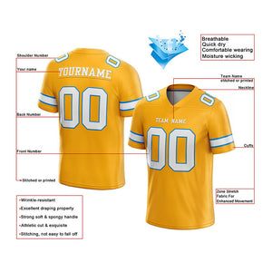 customized  authentic football jersey navy  white -yellow mesh