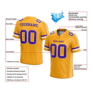 customized authentic football jersey purple white-gold mesh