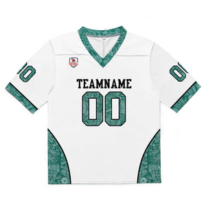 Camiseta de fútbol personalizada con nombre y número del equipo impresos y bordados-color blanco y verde