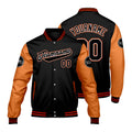 Chaquetas universitarias personalizadas negras y naranjas para hombres & mujeres y jóvenes & Chaquetas Letterman personalizadas