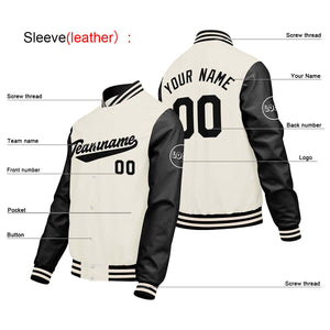 Chaquetas universitarias personalizadas en color crema & blanco y negro para hombres & mujeres y jóvenes & Chaquetas Letterman personalizadas